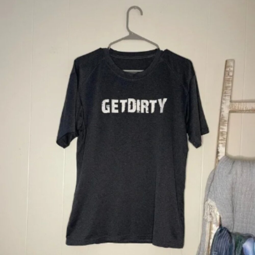Men’s “Get Dirty” T-Shirt | Dark Gray with White Writing | Dirty South Bays